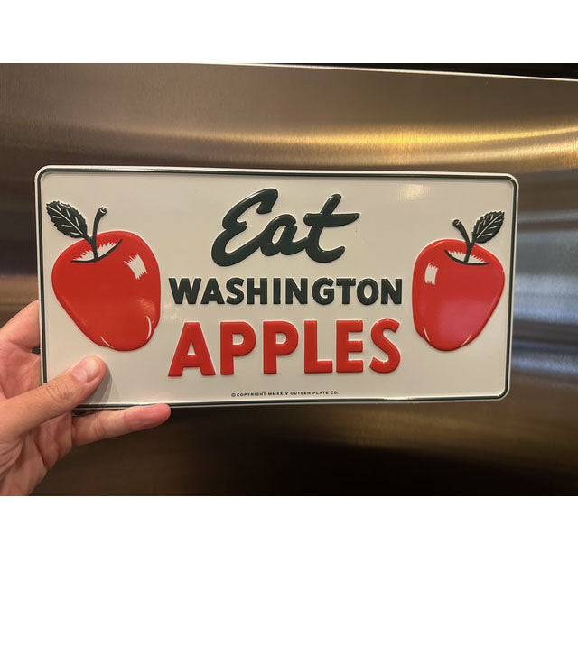 Eat Washington Apples License Plate - No holes, UNDRILLED