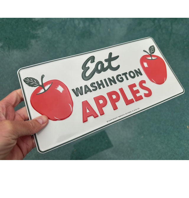 Eat Washington Apples License Plate - No holes, UNDRILLED