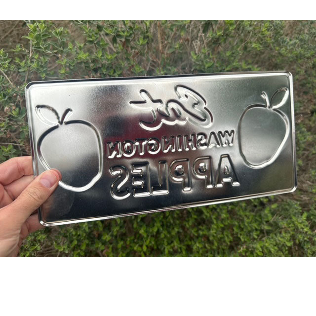 Eat Washington Apples License Plate - No holes, UNDRILLED