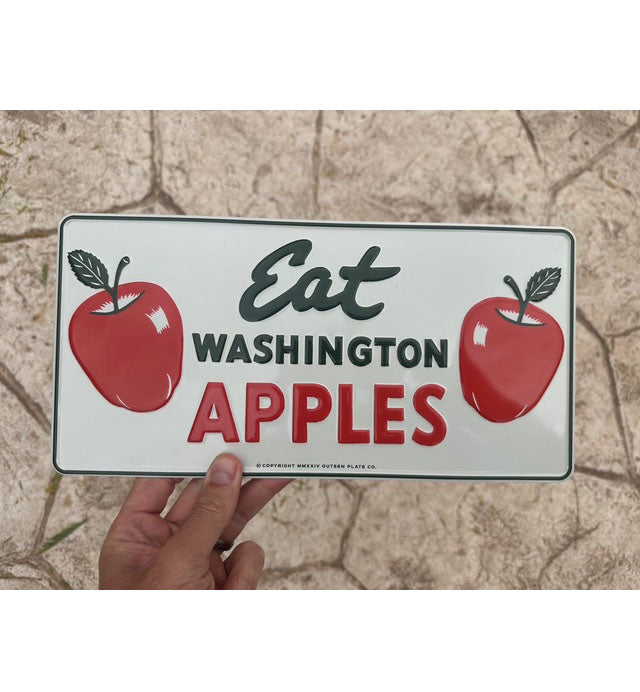 Eat Washington Apples License Plate - No holes, UNDRILLED