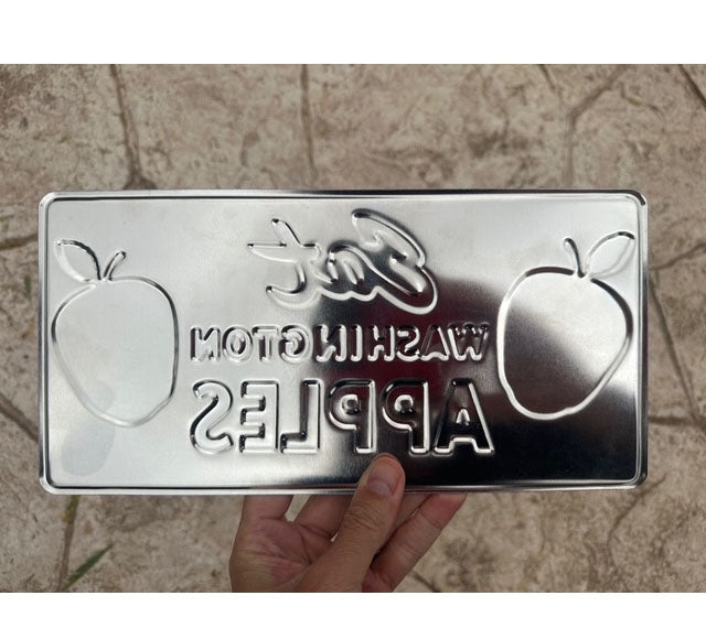 Eat Washington Apples License Plate - No holes, UNDRILLED