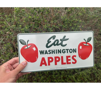 Eat Washington Apples License Plate - No holes, UNDRILLED