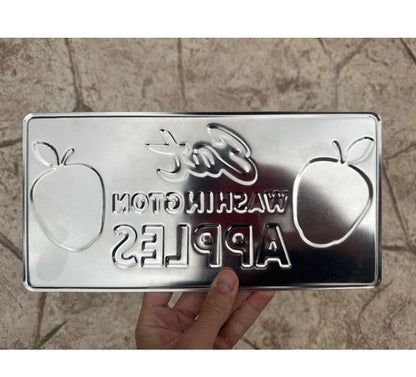 Eat Washington Apples License Plate - No holes, UNDRILLED