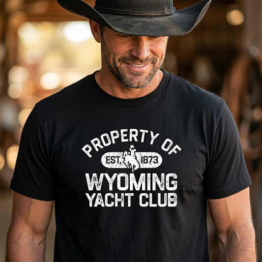 Wyoming Yacht Club - 1915 Ramsay Bucking Horse Inset (Black/White)