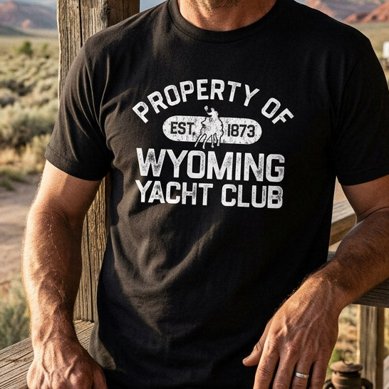 Wyoming Yacht Club - 1915 Ramsay Bucking Horse Inset (Black/White)
